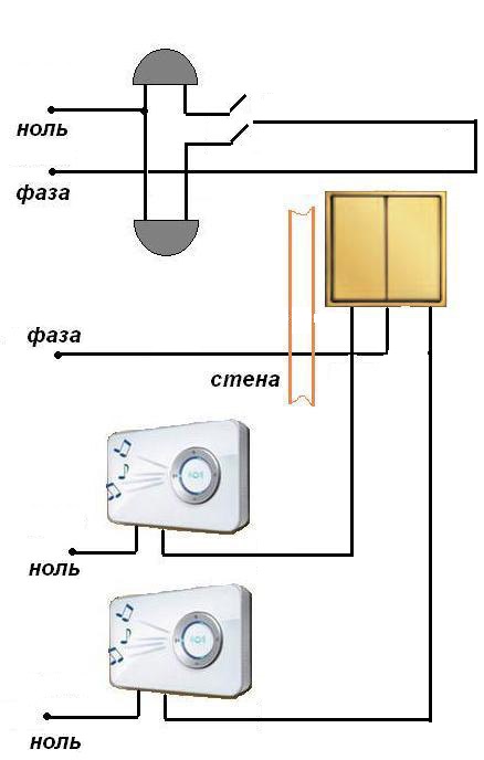 Схема подключения дверного звонка