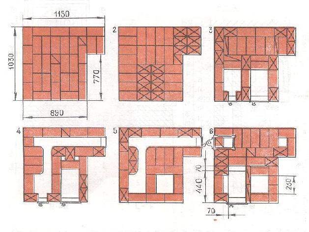 Спецификация арматуры и материала для кладки кухонной плиты с отопительным щитком
