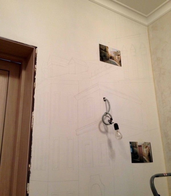 Рисунок на стене акриловыми красками, своими руками (роспись на стене)