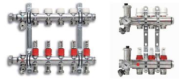 Коллектор системы водяного теплого пола с расходомерами 